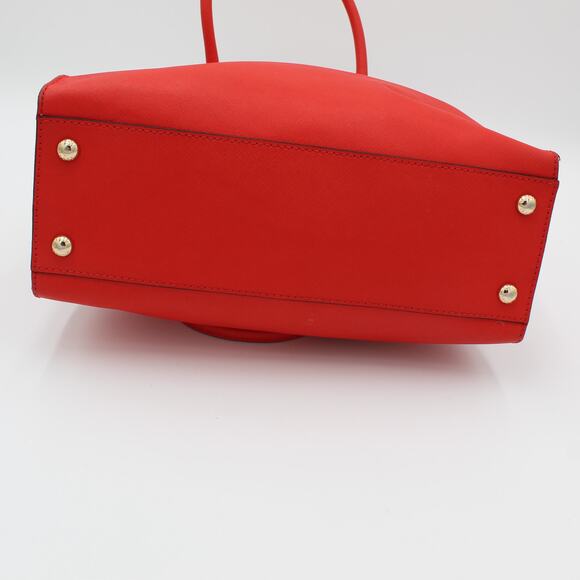 Michael Kors Tote Hamilton Red Leather Satchel Purse Large Gold Hardware - Picture 5 of 11